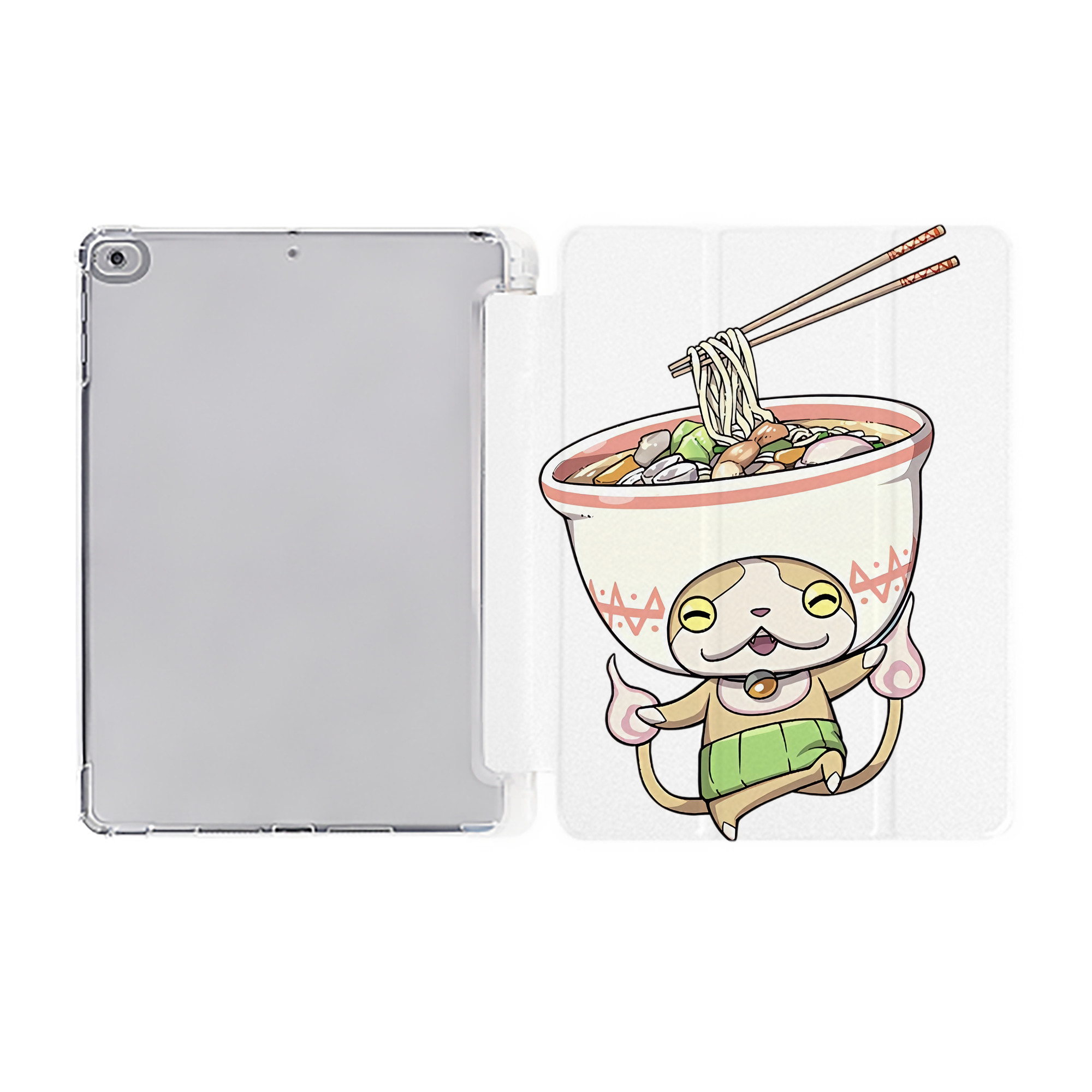 （画像用） 妖怪ウォッチ Yo-kai Watch IPad ケース ペン収納付き 三つ折りスタンド PUレザー×シリコン 対応機種9.5/10.5/10.9インチ